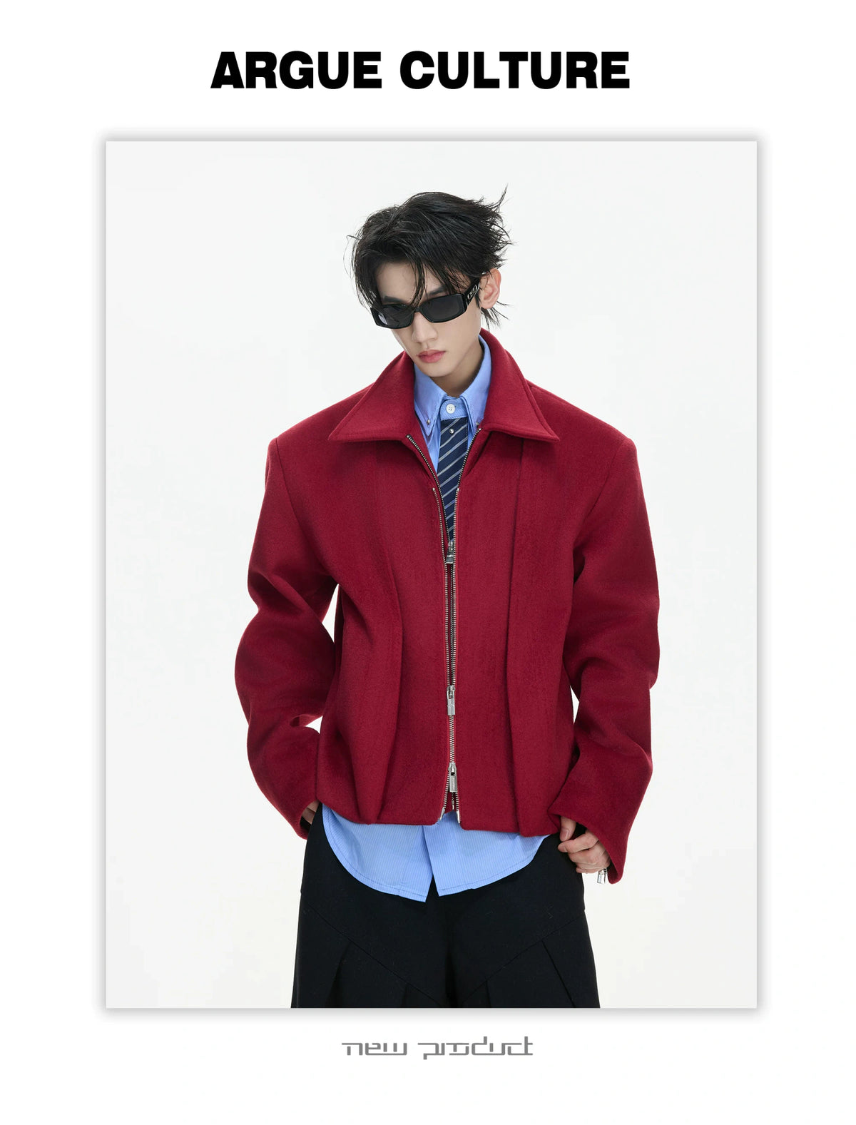Layered Wool-Blend Cropped Jacket | Lapel Zip - description image 8