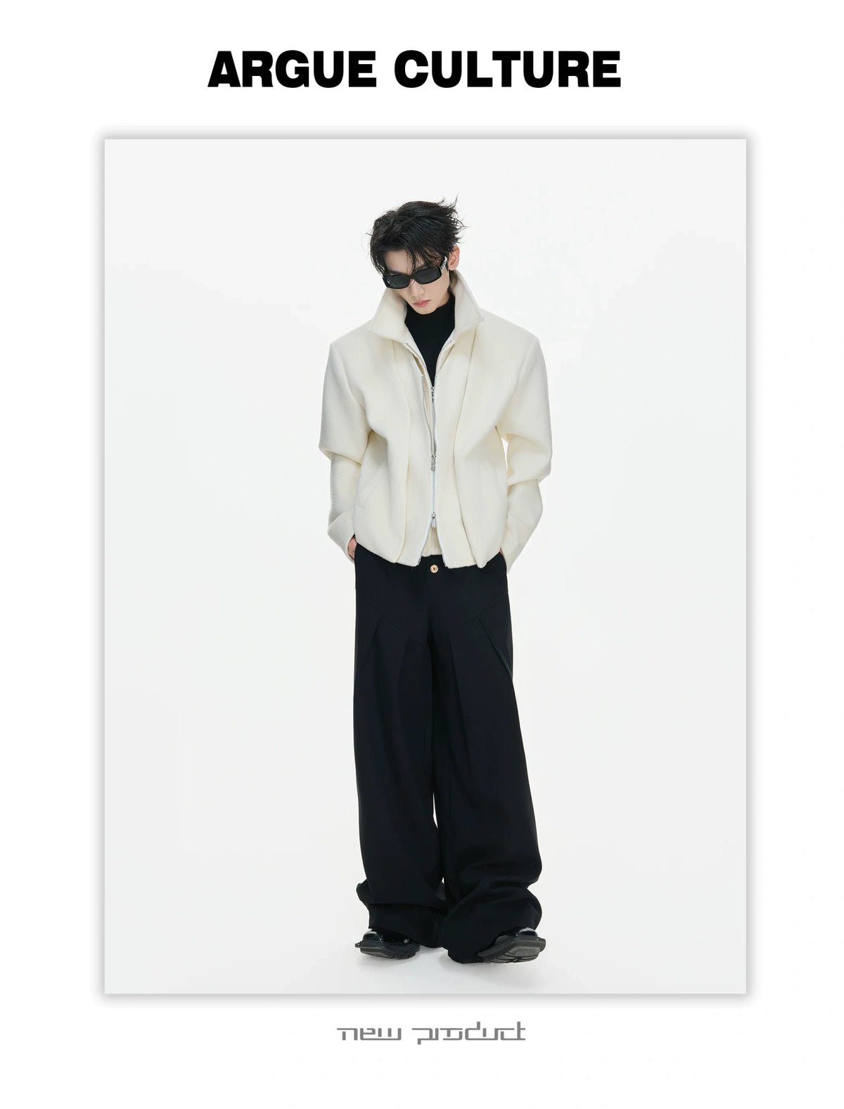 Layered Wool-Blend Cropped Jacket | Lapel Zip - description image 10