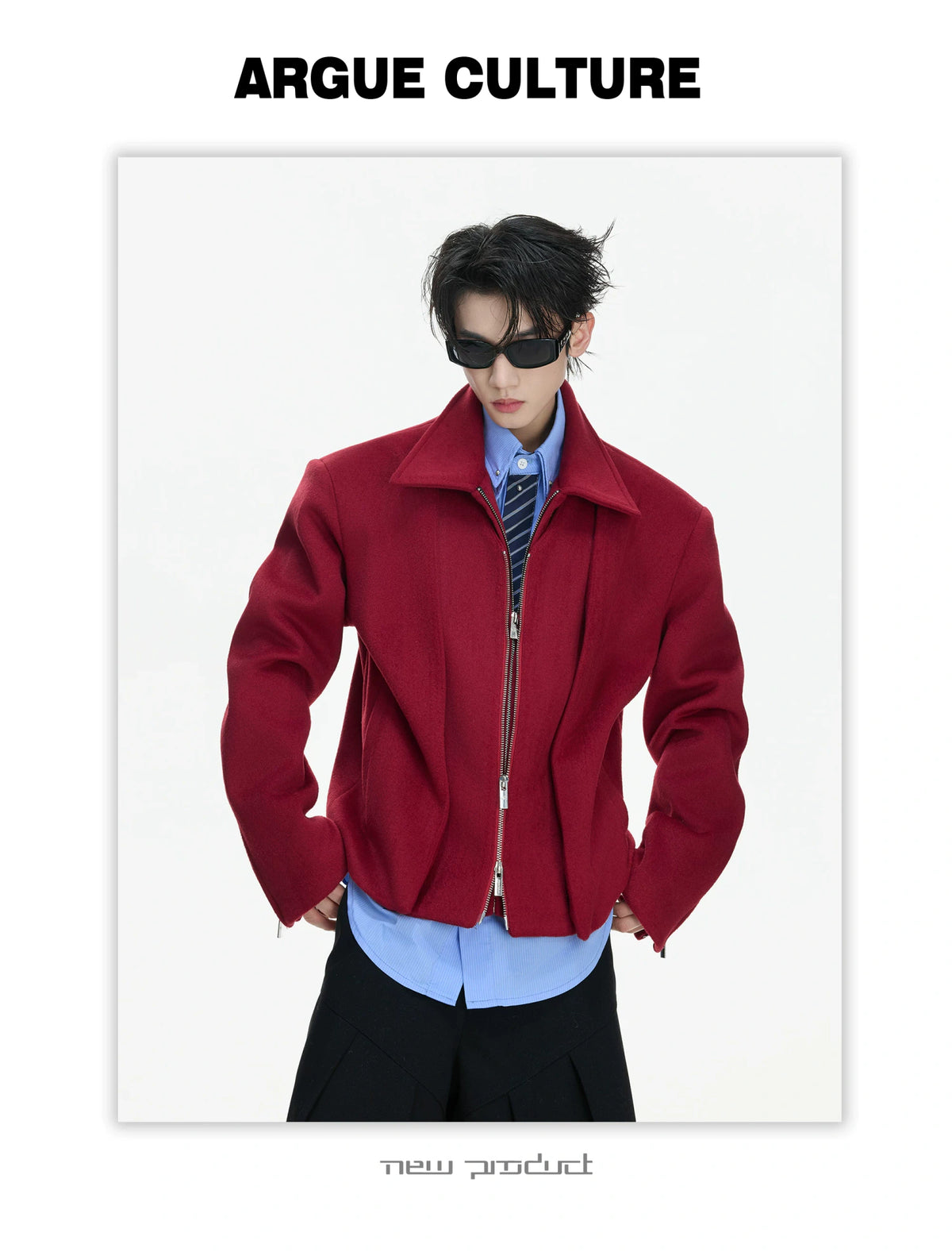 Layered Wool-Blend Cropped Jacket | Lapel Zip - description image 11