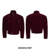 Textured Contrast Short Jacket | Avant-Garde Style - Red Top