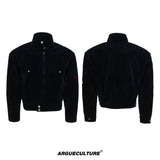 Textured Contrast Short Jacket | Avant-Garde Style - Black Top