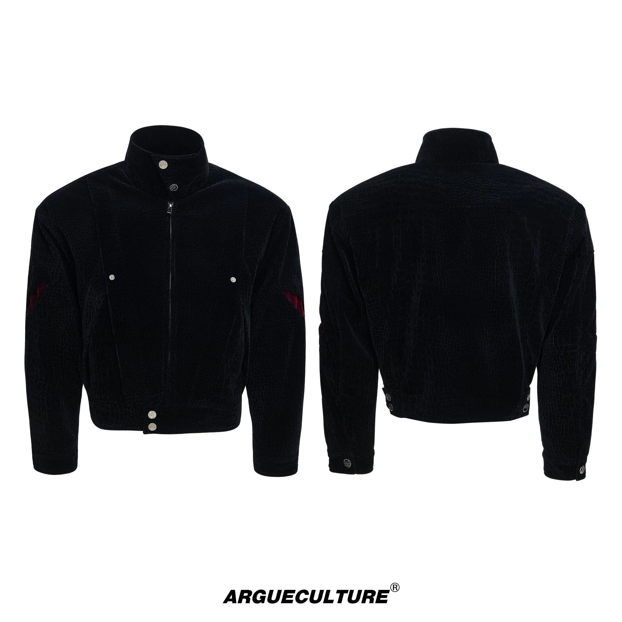 Textured Contrast Short Jacket | Avant-Garde Style - Black Top