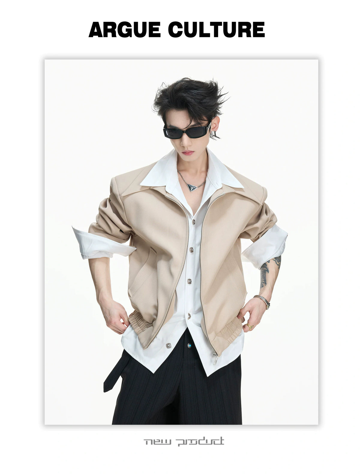 Deconstructed Faux-Layer Jacket | Tencel-Linen Blend - description image 3