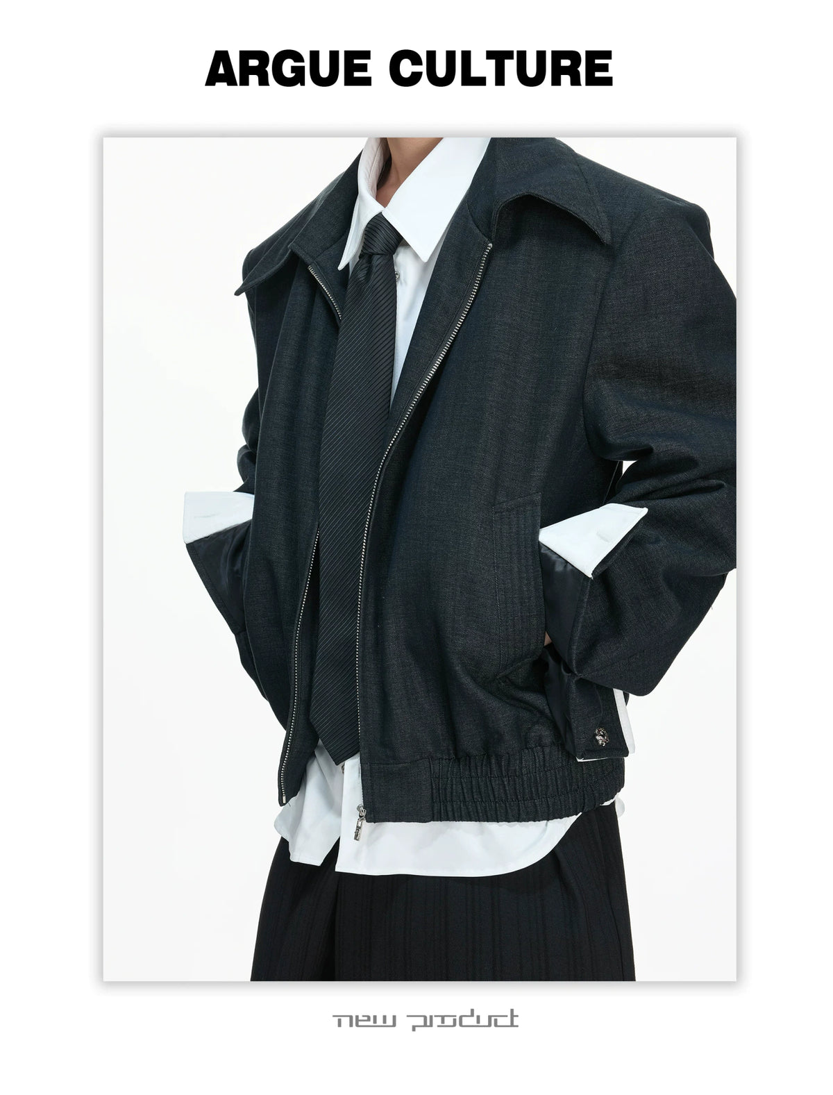 Deconstructed Faux-Layer Jacket | Tencel-Linen Blend - description image 13