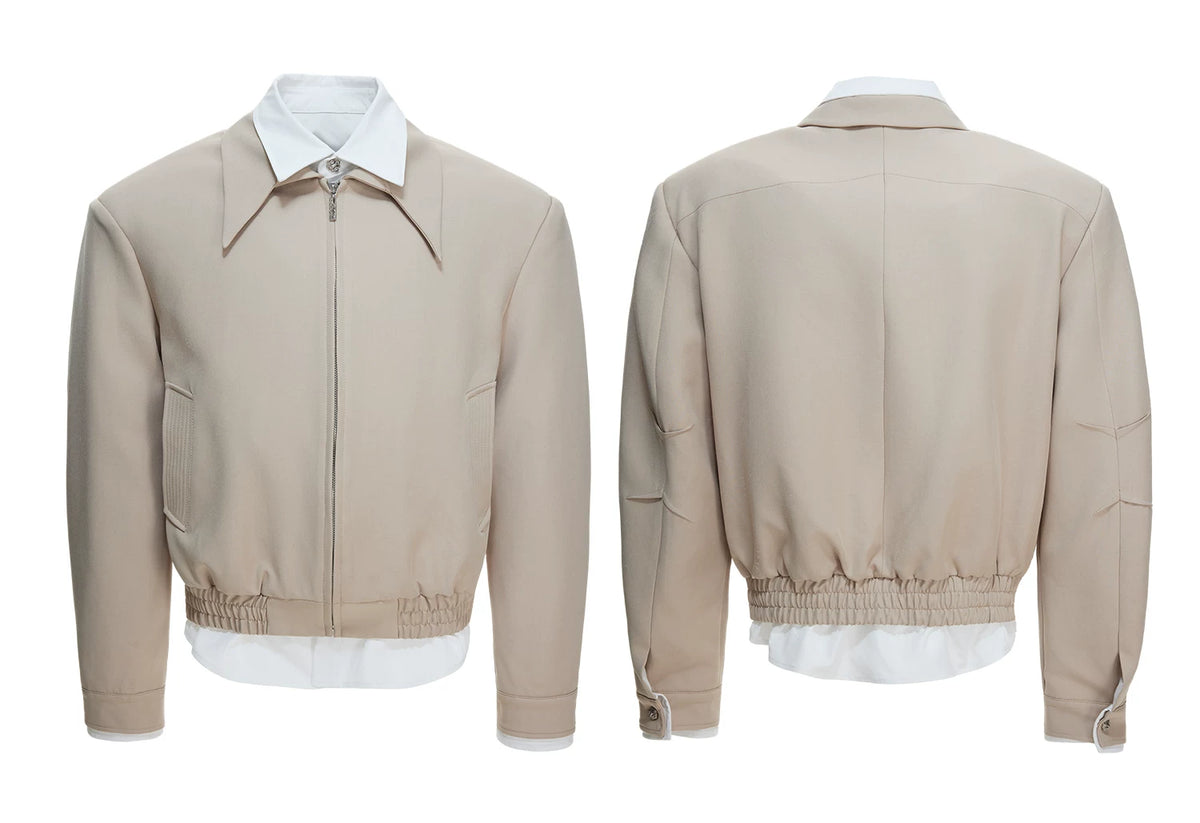 Deconstructed Faux-Layer Jacket | Tencel-Linen Blend - description image 15