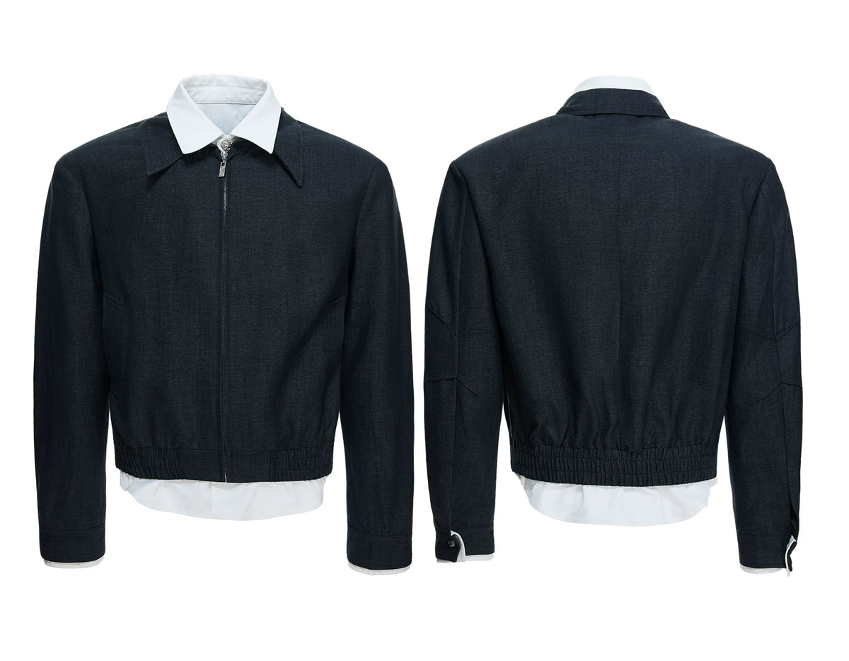 Deconstructed Faux-Layer Jacket | Tencel-Linen Blend - description image 16