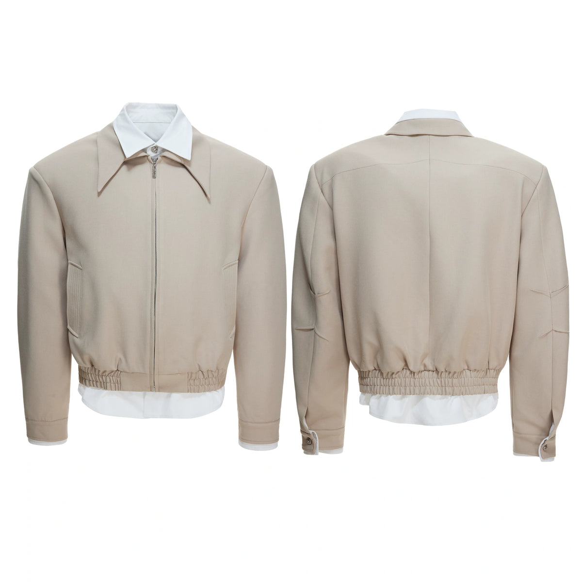 Deconstructed Faux-Layer Jacket | Tencel-Linen Blend - main image 3