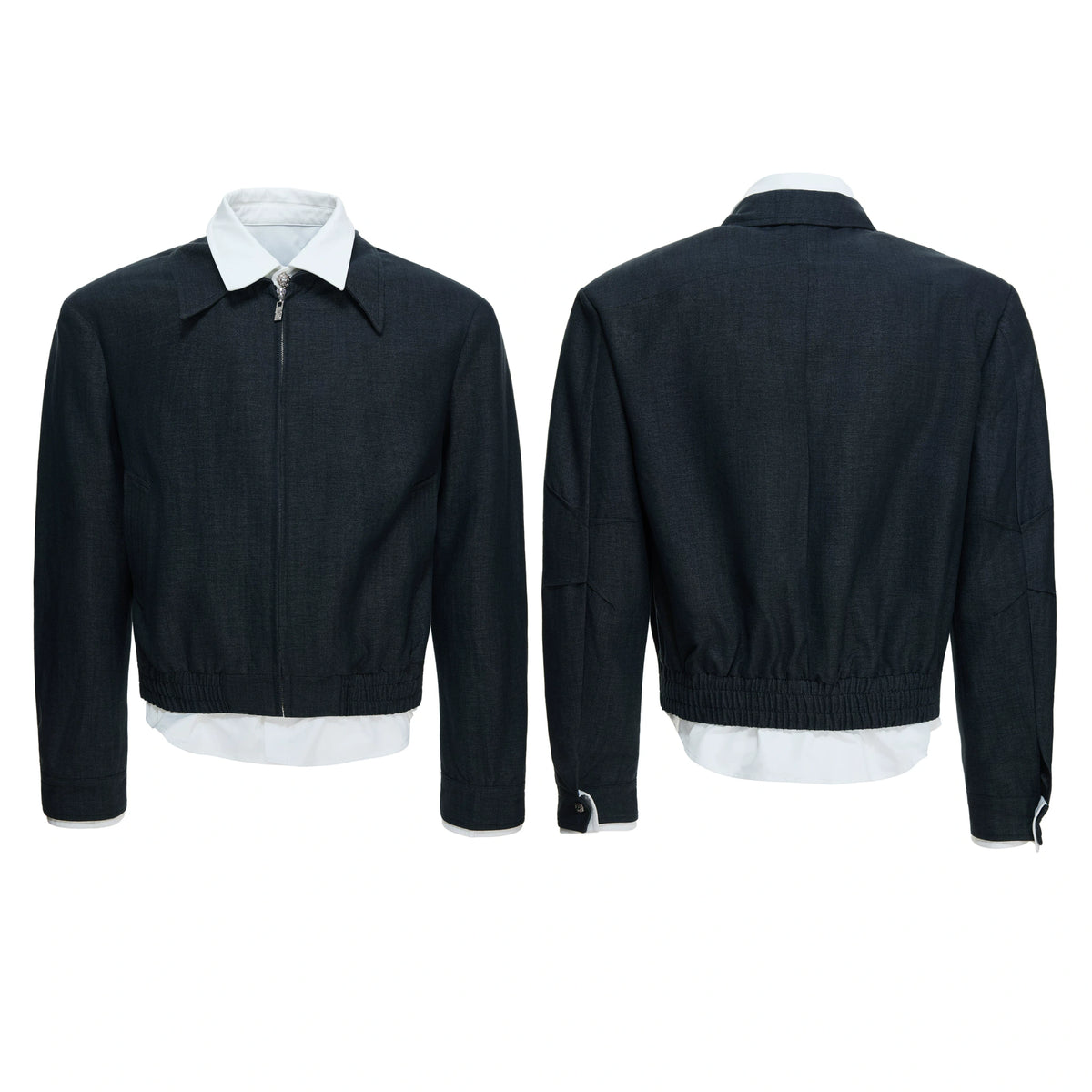 Deconstructed Faux-Layer Jacket | Tencel-Linen Blend - main image 4