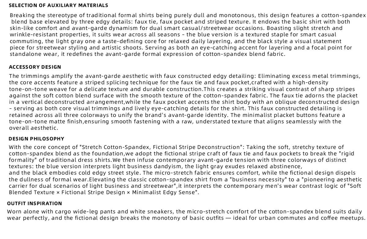 Deconstructed Stripe Layered-Collar Shirt | Argue - description image 1