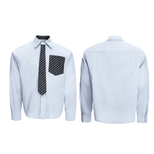 Deconstructed Stripe Layered-Collar Shirt | Argue - main image 3