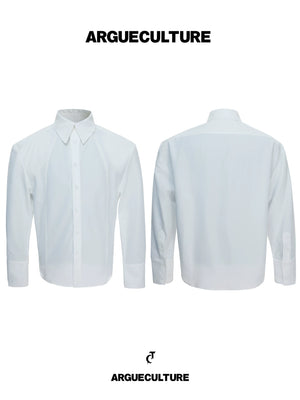 Relaxed Structured Shirt | Long-Sleeve Unisex Style - main image 3