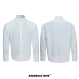 Relaxed Structured Shirt | Long-Sleeve Unisex Style - Off White Top