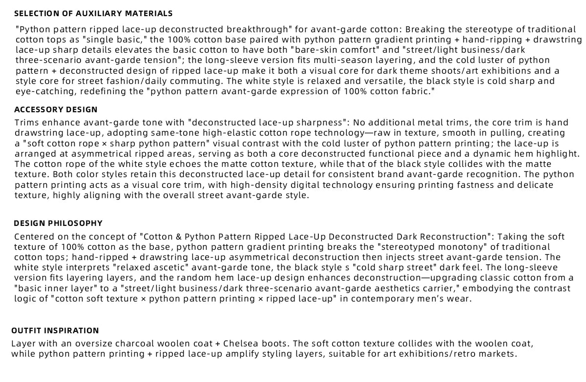 Gradient Python Print Long-Sleeve Tee | Avant-Garde - description image 1