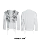 Gradient Python Print Long-Sleeve Tee | Avant-Garde - White