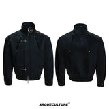 Cropped Python-Embossed Faux Leather Jacket | Avant-Garde - Black Top