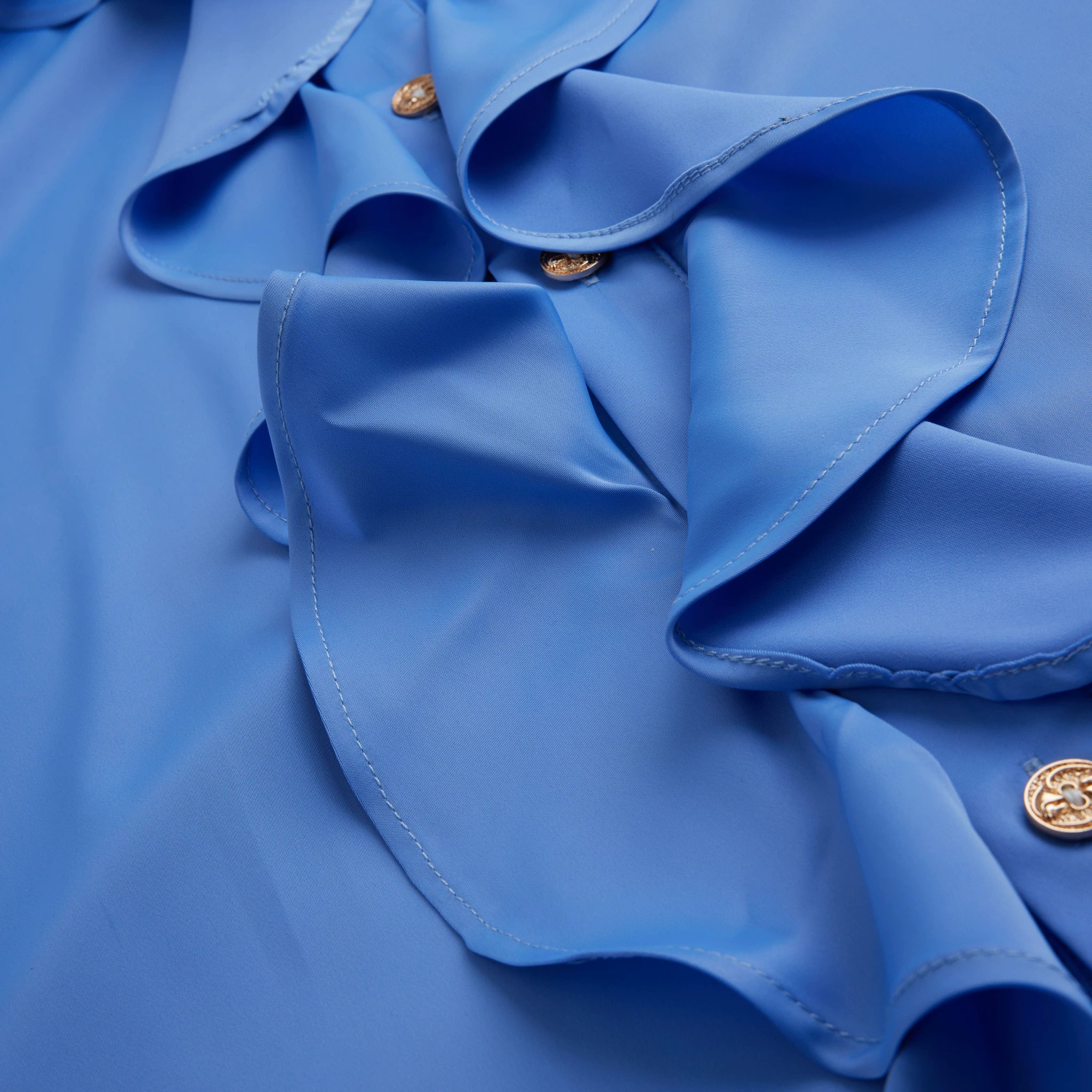 Court Ruffle Cotton-Spandex Button-Front Shirt - main image 4