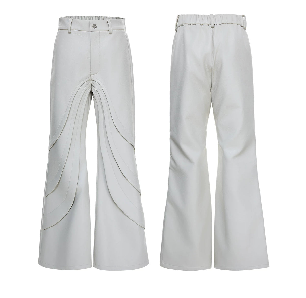 Deconstructed Faux Leather Pants | Avant-Garde Style - description image 3