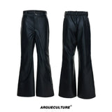 Deconstructed Faux Leather Pants | Avant-Garde Style - Black