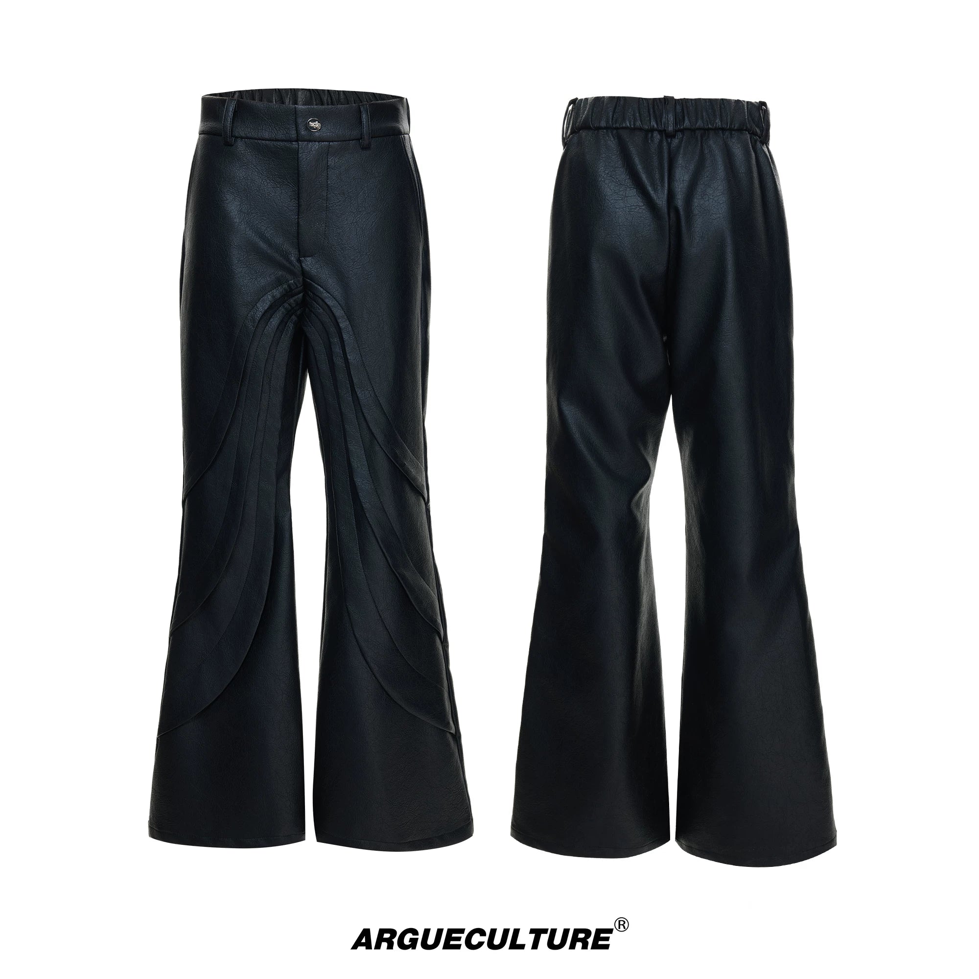 Deconstructed Faux Leather Pants | Avant-Garde Style - Black