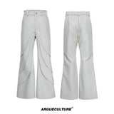 Deconstructed Faux Leather Pants | Avant-Garde Style - Off-White