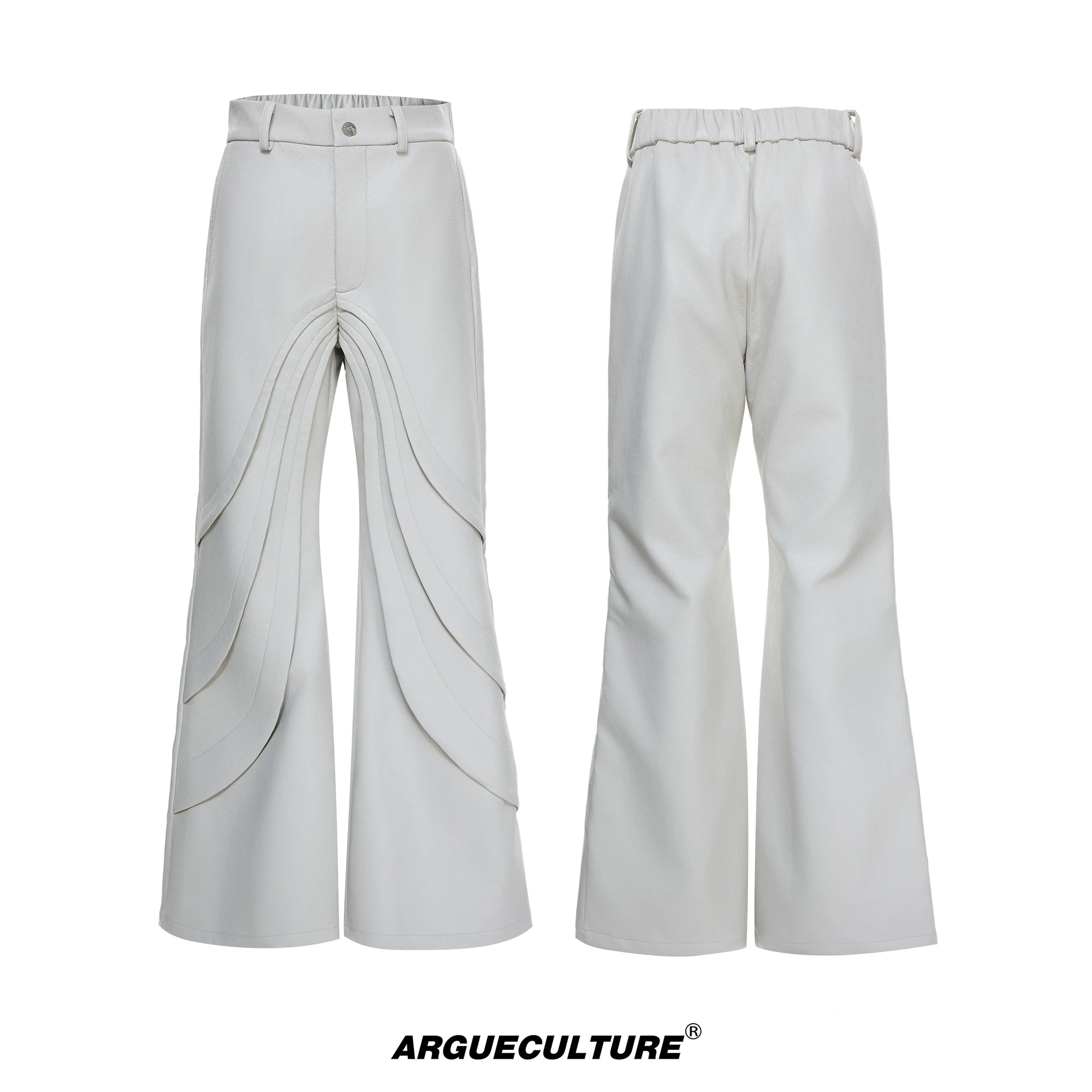 Deconstructed Faux Leather Pants | Avant-Garde Style - Off-White