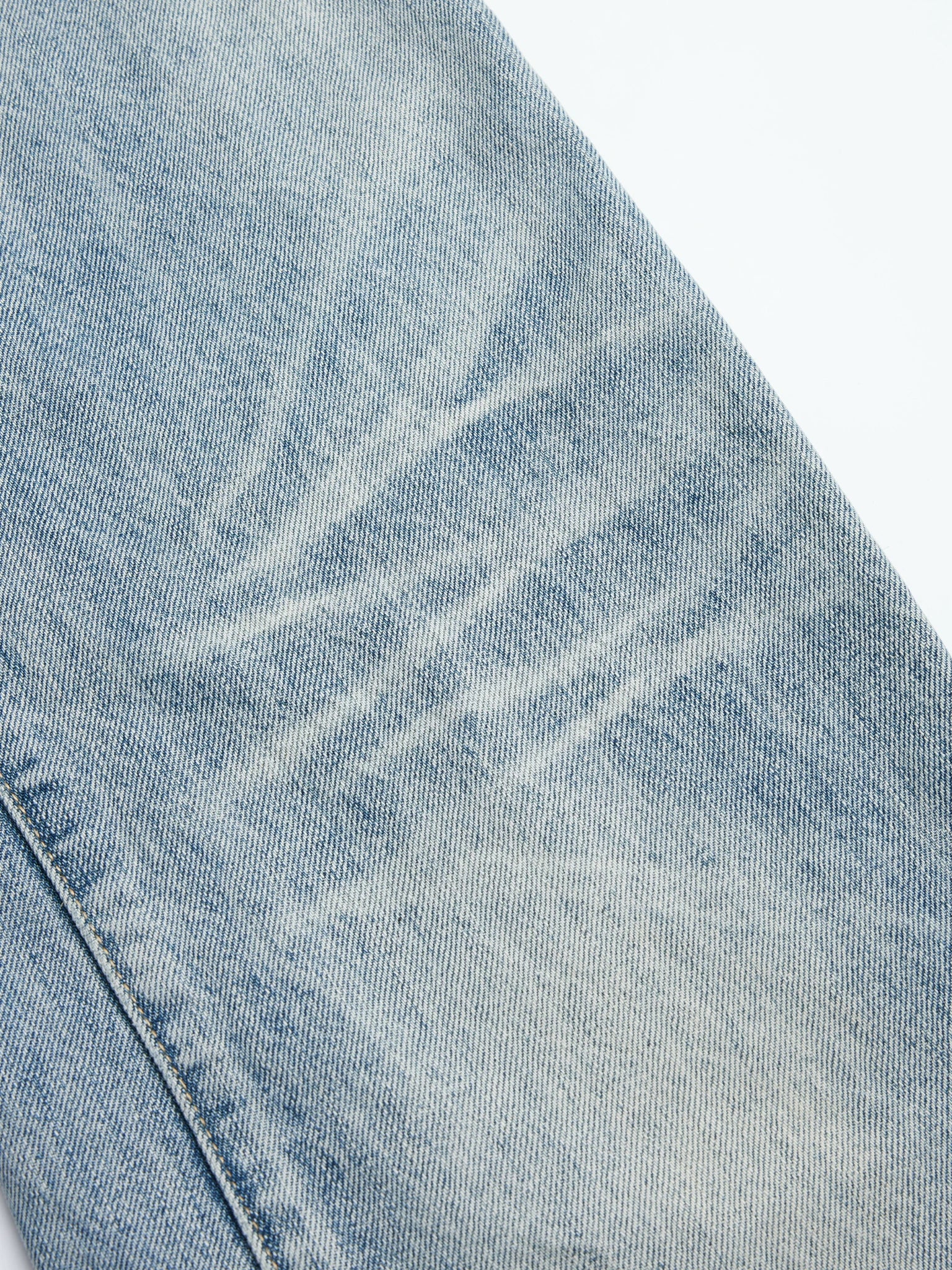Deconstructed Straight-Leg Jeans in Washed Denim - main image 5