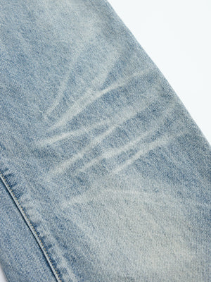 Deconstructed Straight-Leg Jeans in Washed Denim - main image 5