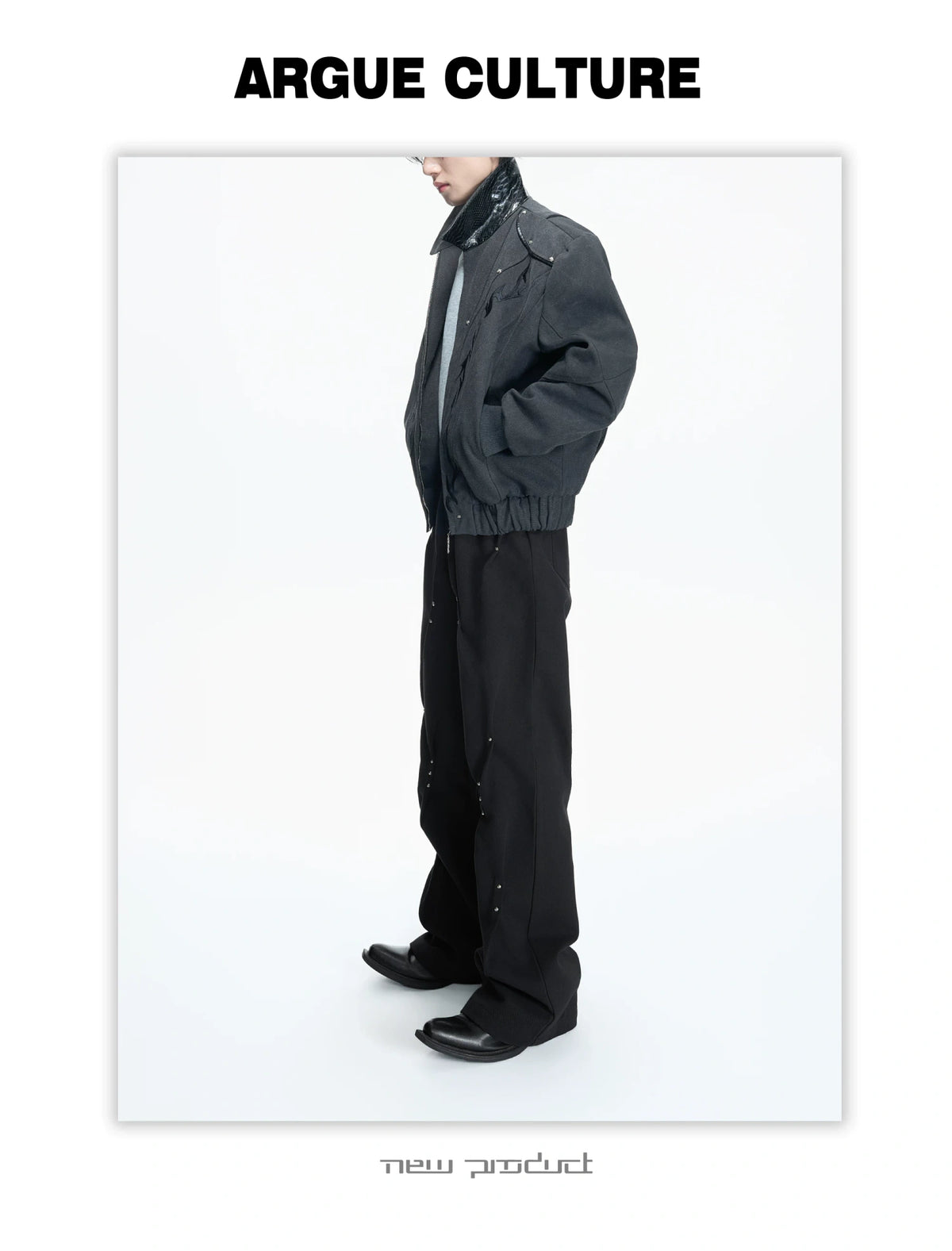 Washed Canvas Flame Rivet Jacket | Short Streetwear - description image 3