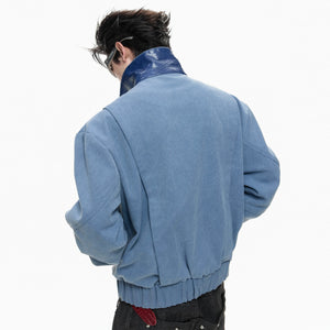 Washed Canvas Flame Rivet Jacket | Short Streetwear - main image 4