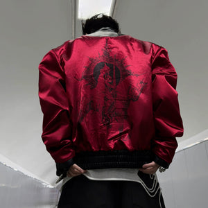 Reversible Faux Leather Python-Pattern Street Jacket - main image 2