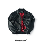 Reversible Faux Leather Python-Pattern Street Jacket - Black Top