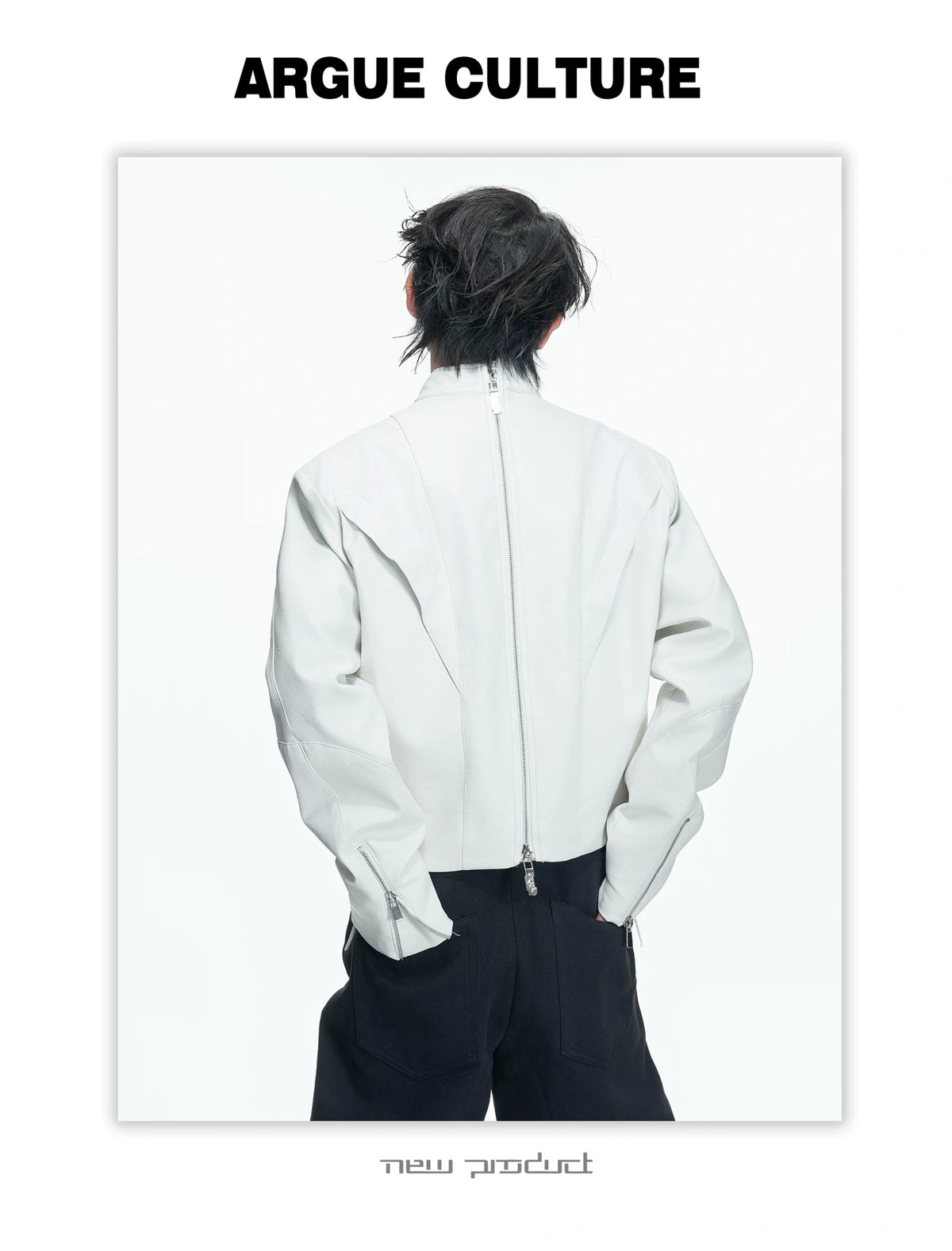 Cropped Faux Leather Rivet Jacket | Matte Streetwear - description image 12
