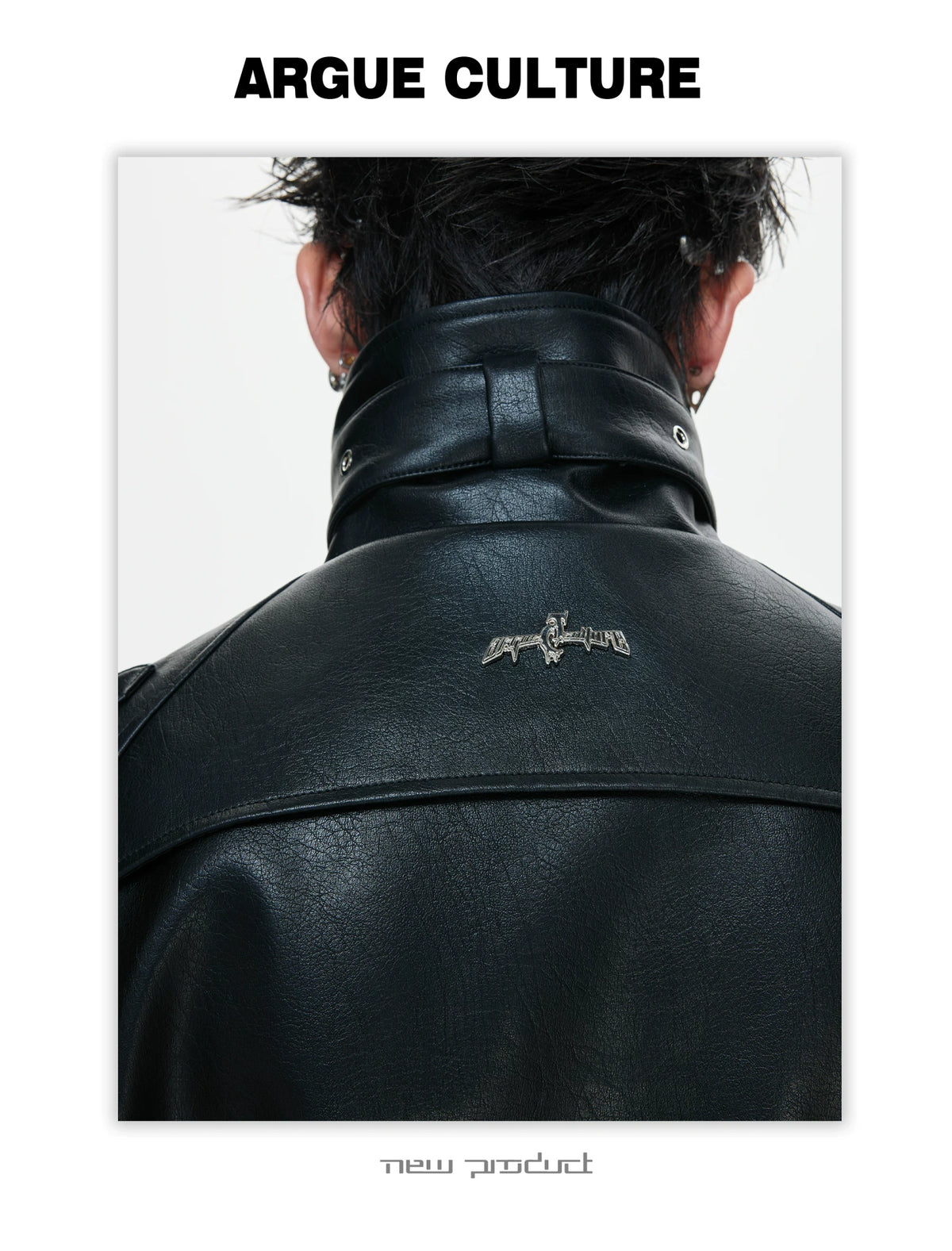 PU Leather Moto Jacket with Court Buckles | Avant-Garde - description image 9