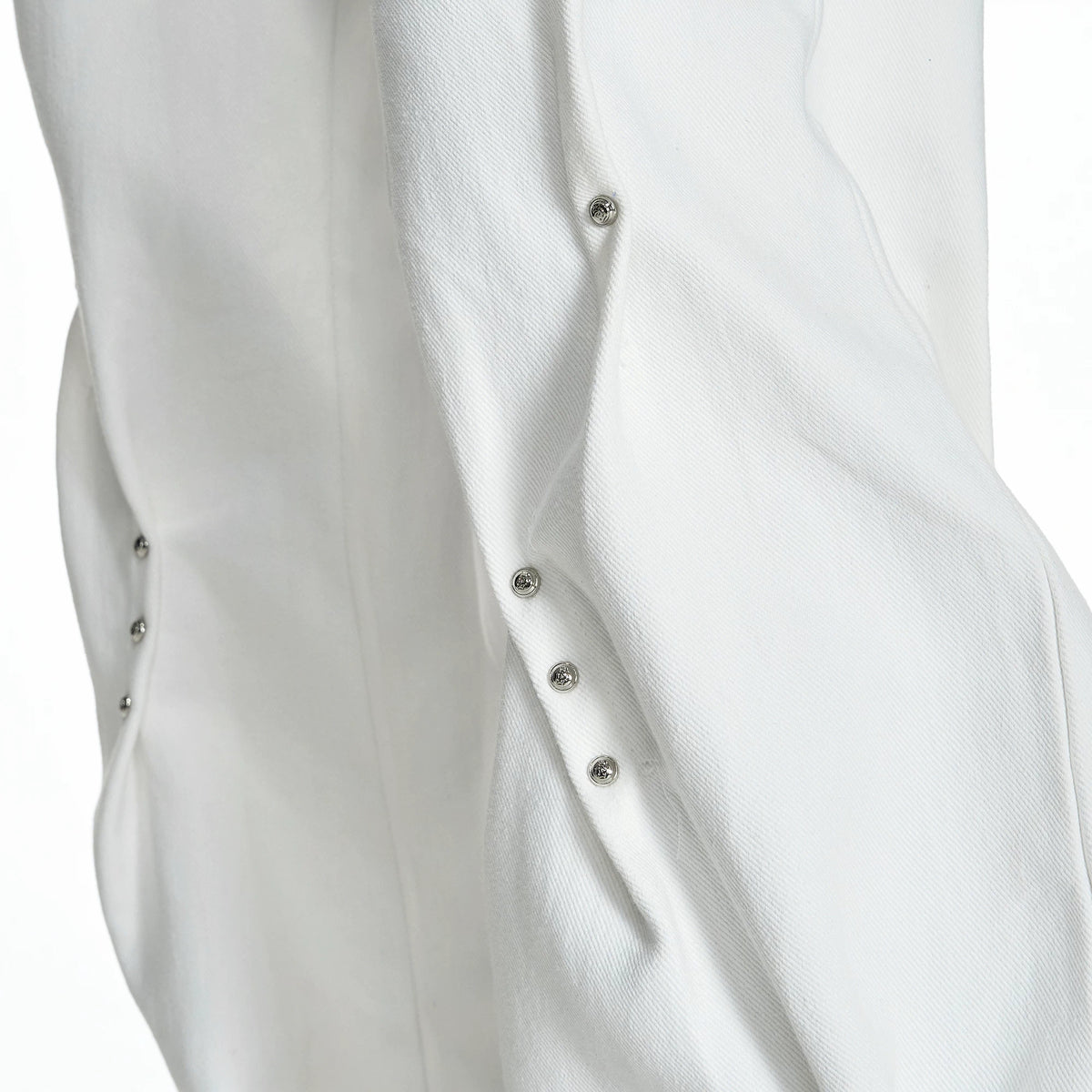 Pleated Rivet Cotton Pants | Relaxed Straight-Leg Fit - main image 4