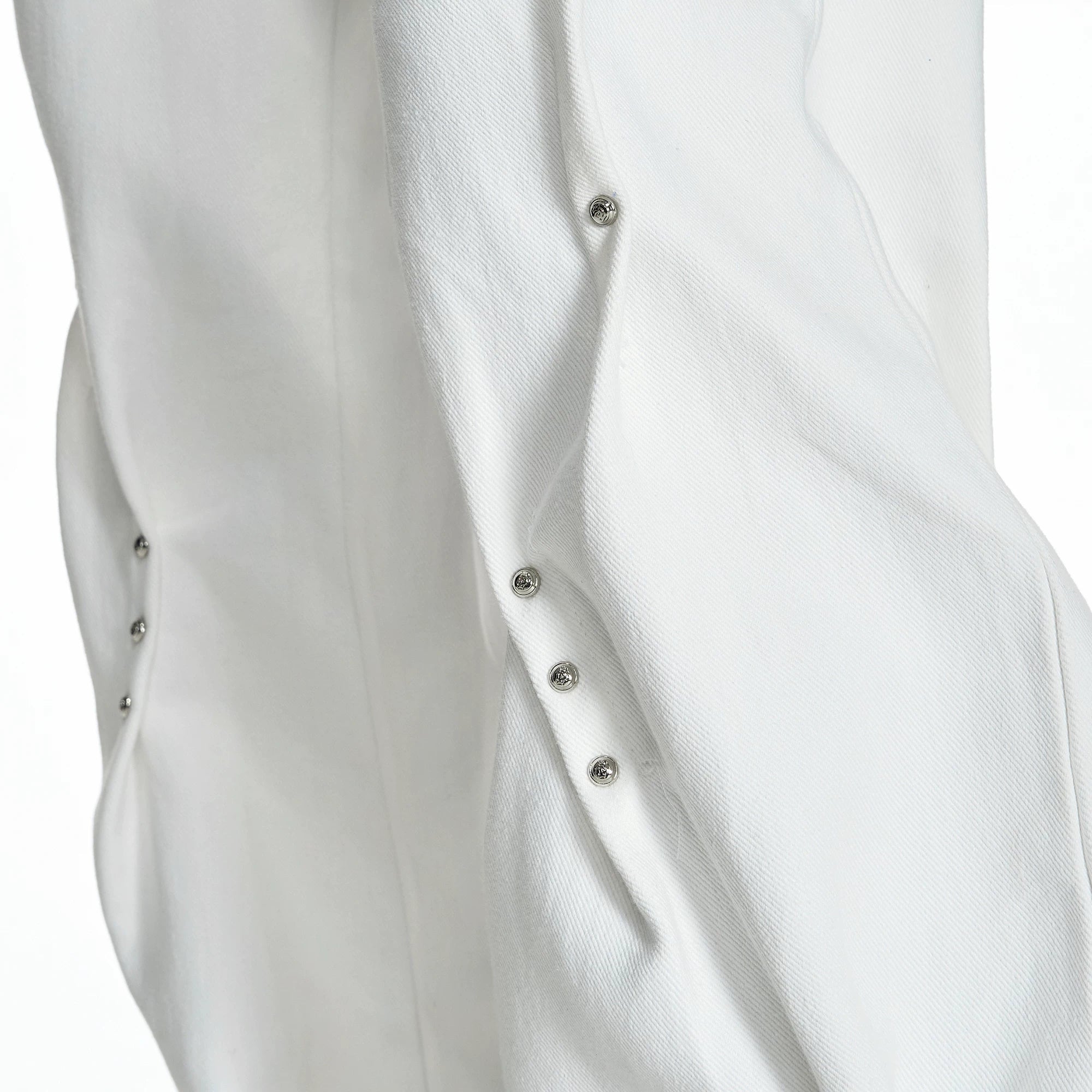 Pleated Rivet Cotton Pants | Relaxed Straight-Leg Fit - main image 4