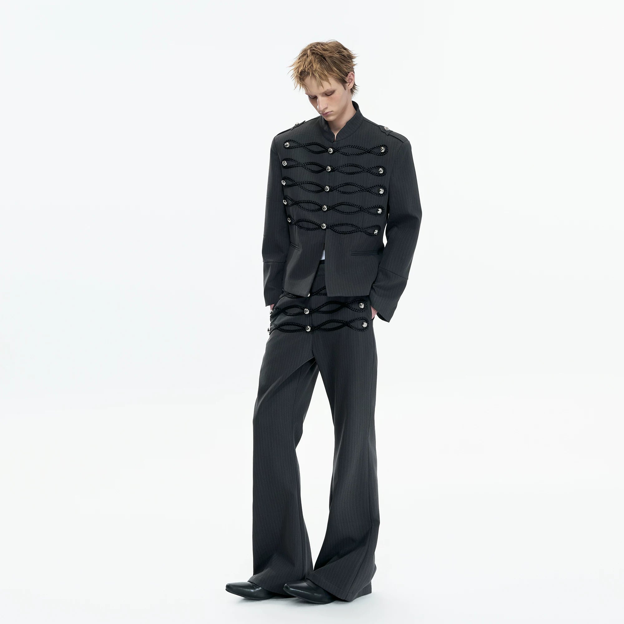 Napoleon Faux Leather Stripe Jacket | Gothic Streetwear - main image 1