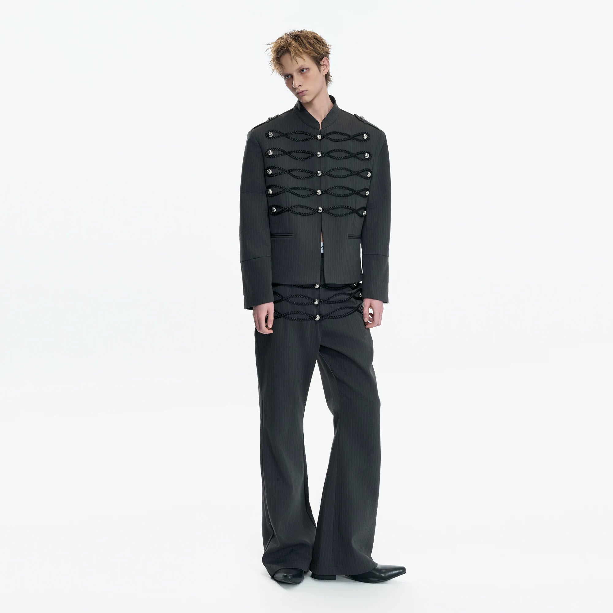 Napoleon Faux Leather Stripe Jacket | Gothic Streetwear - main image 4