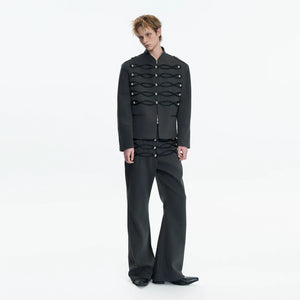 Napoleon Faux Leather Stripe Jacket | Gothic Streetwear - main image 4