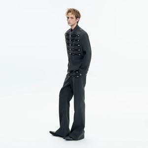 Napoleon Faux Leather Stripe Jacket | Gothic Streetwear - main image 5