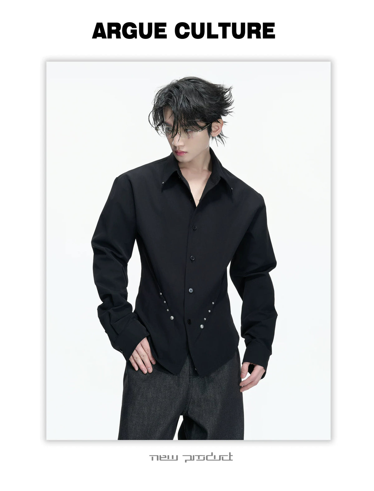 Rivet Waist-Cinched Shirt | Structured Streetwear - description image 2