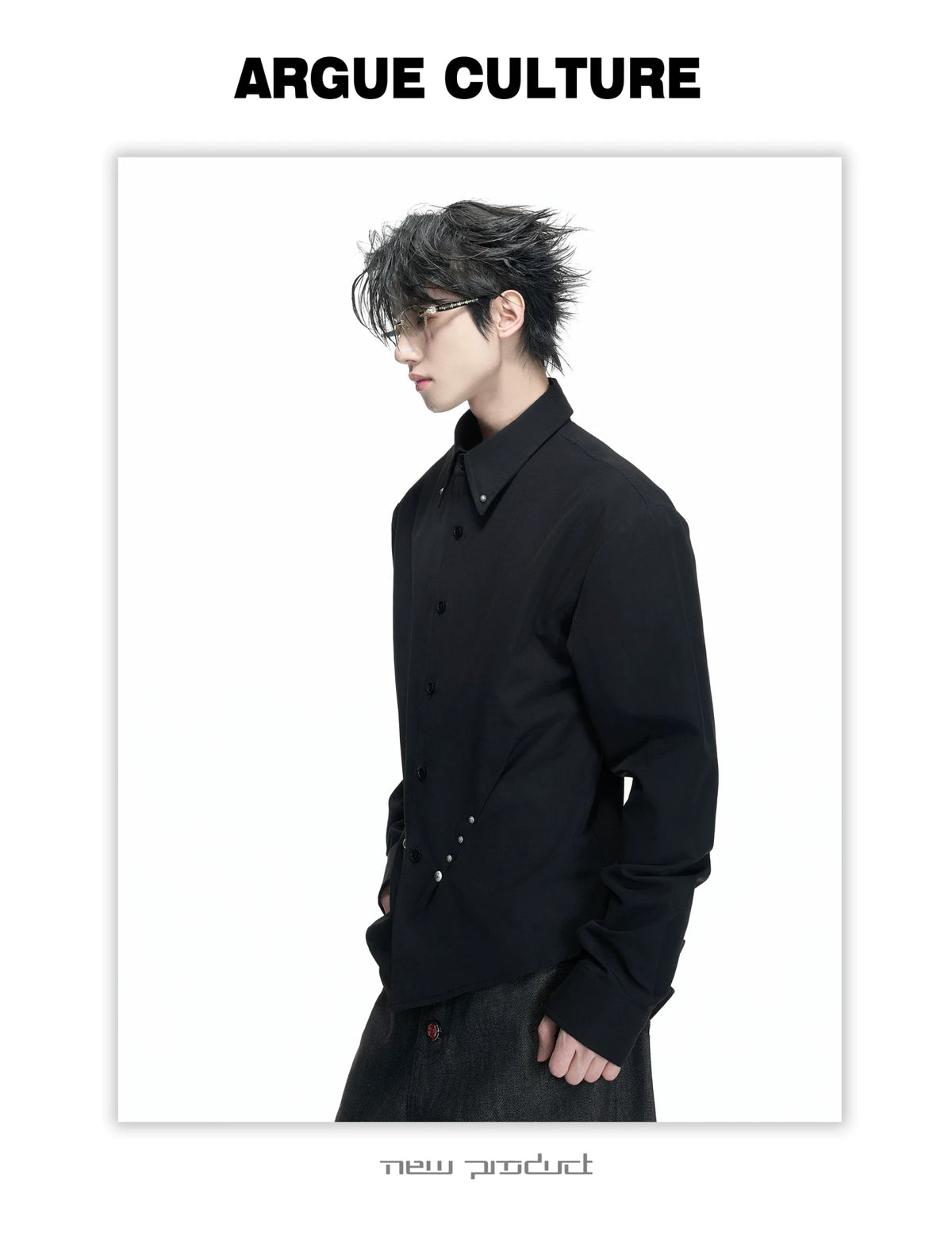 Rivet Waist-Cinched Shirt | Structured Streetwear - description image 3