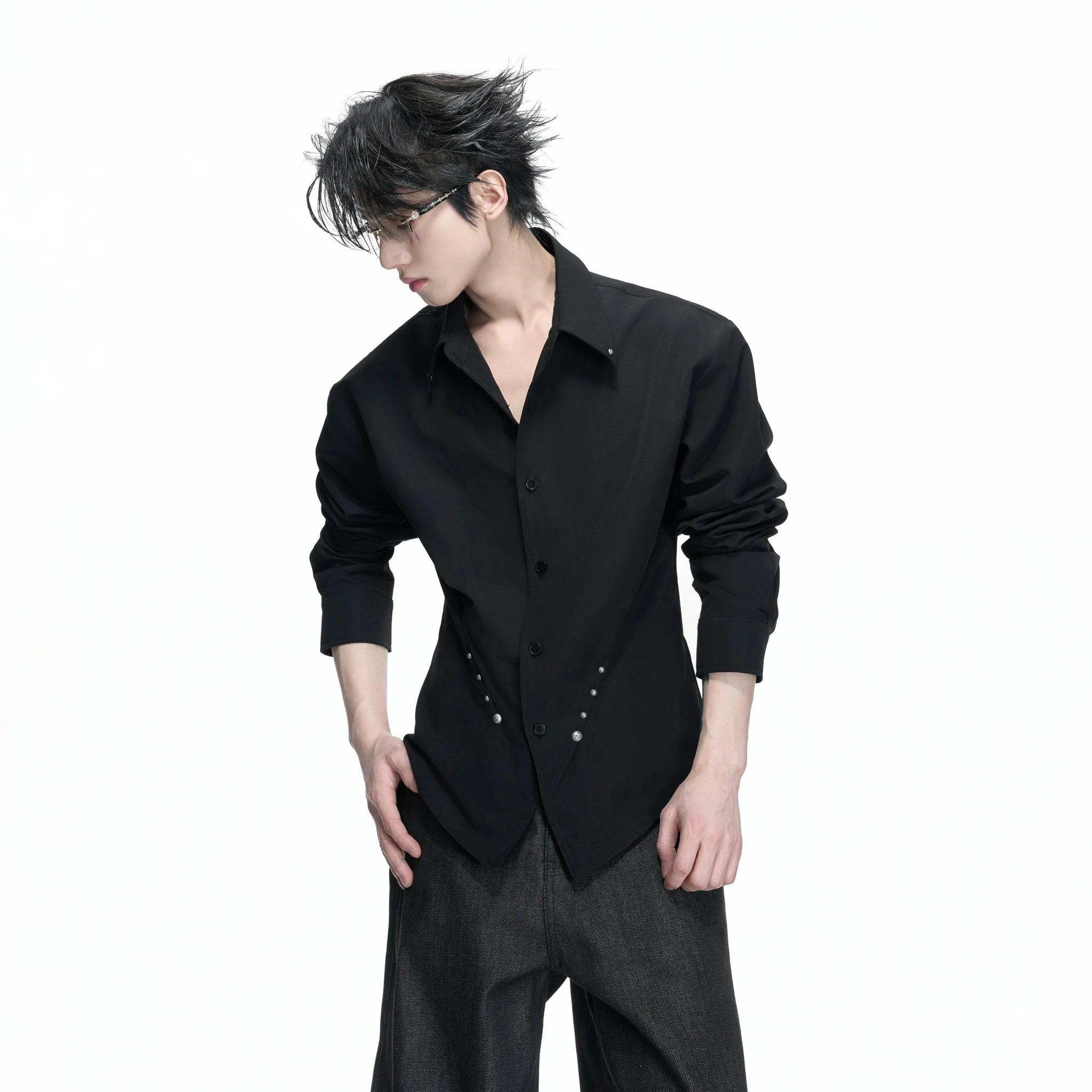 Rivet Waist-Cinched Shirt | Structured Streetwear - main image 2