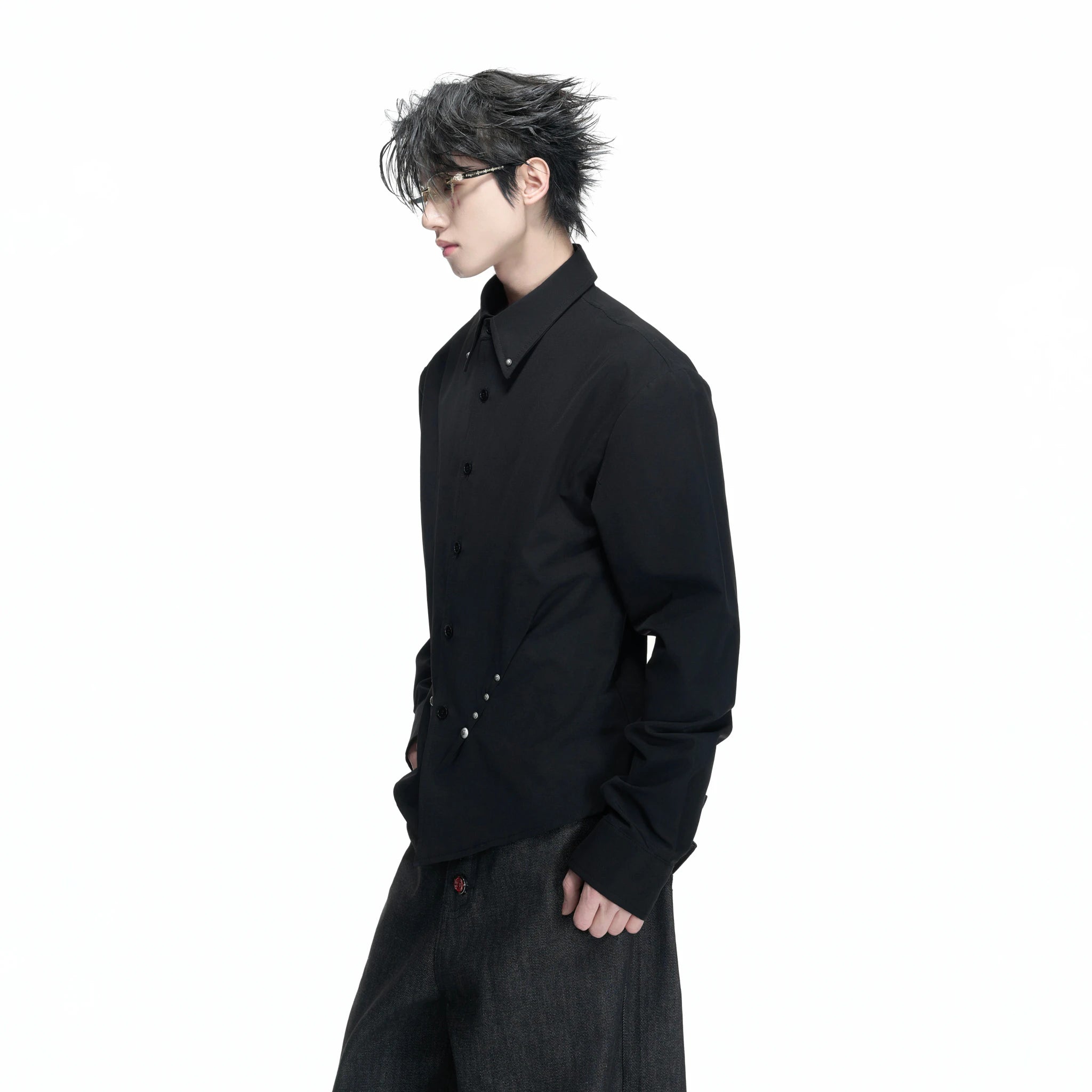 Rivet Waist-Cinched Shirt | Structured Streetwear - main image 4