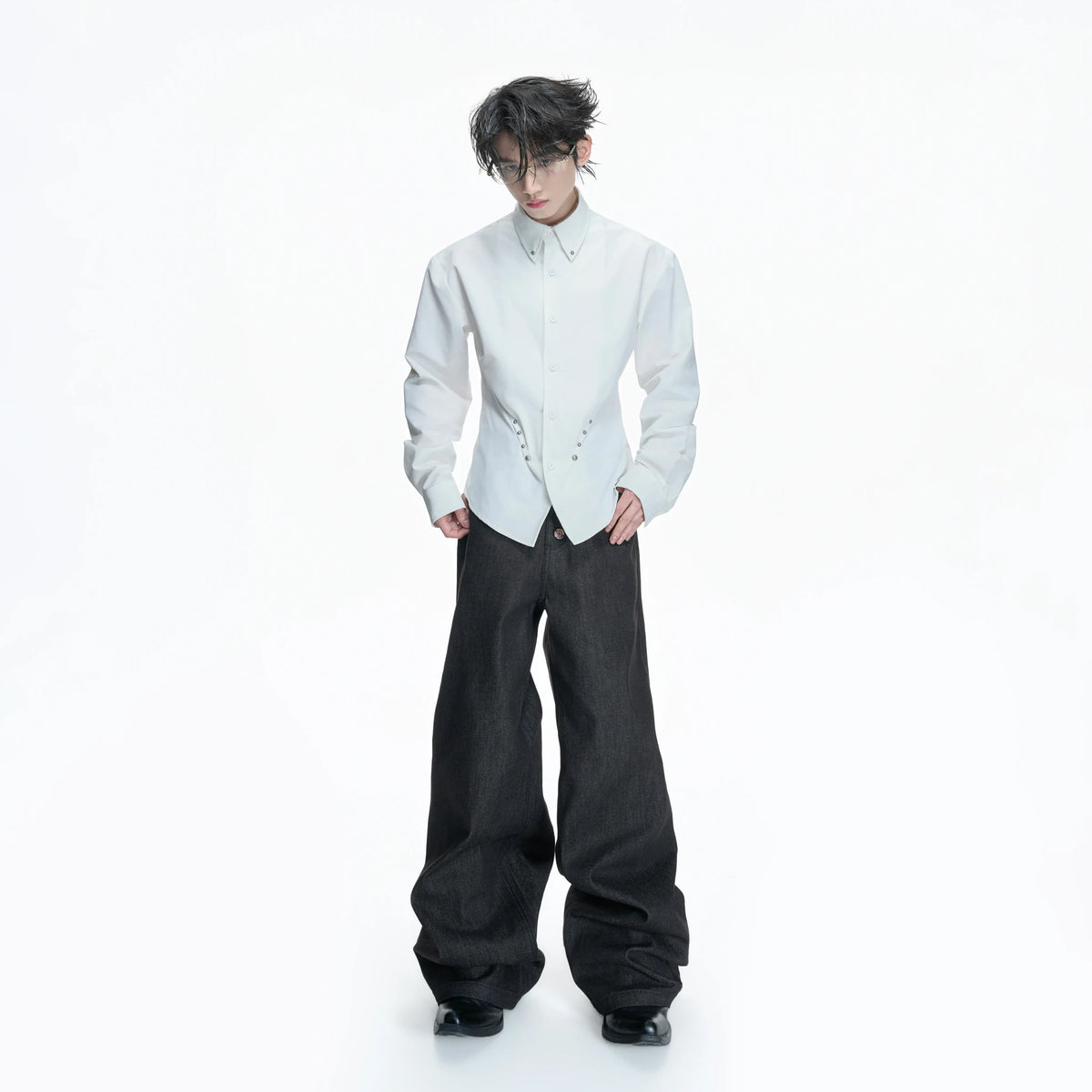 Rivet Waist-Cinched Shirt | Structured Streetwear - main image 5