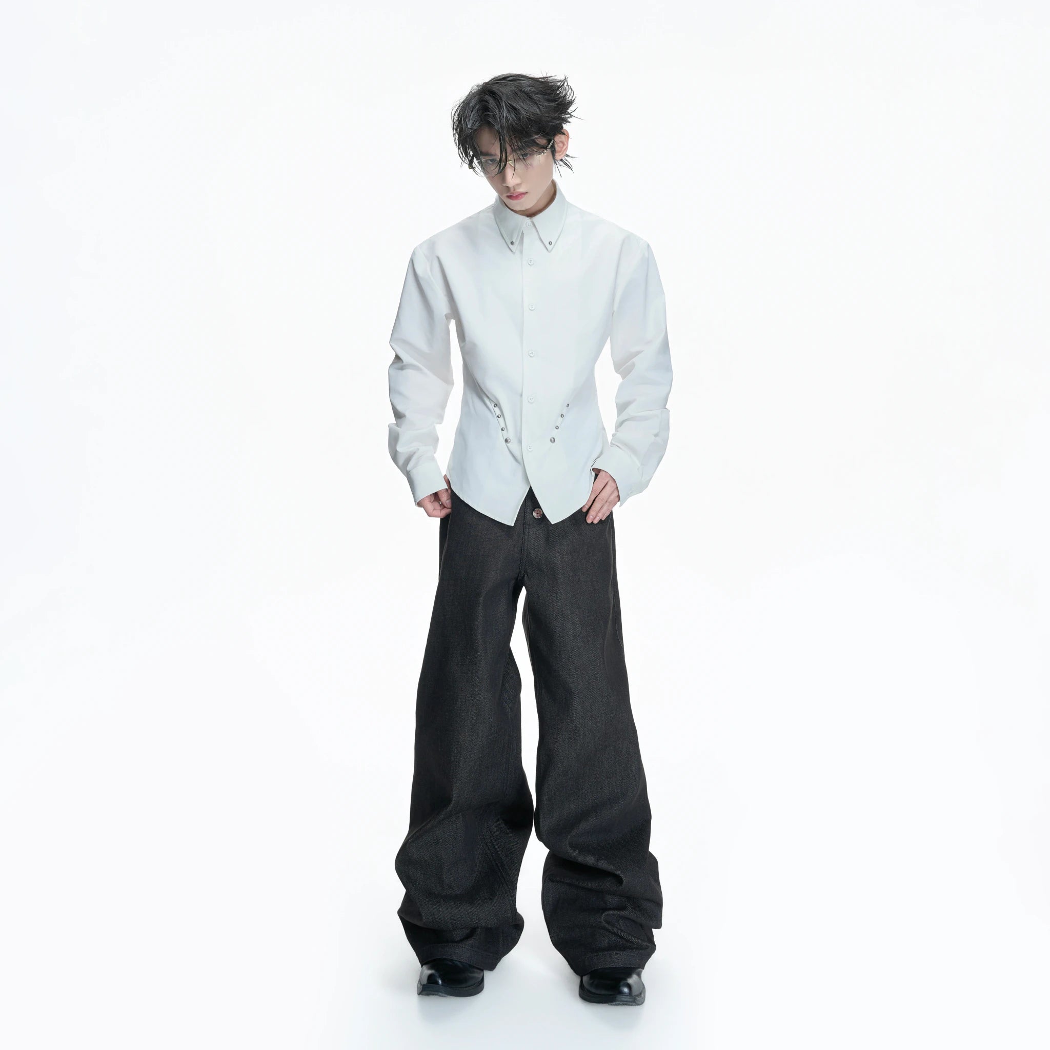 Rivet Waist-Cinched Shirt | Structured Streetwear - main image 5