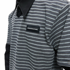 Color-Block Striped Mock Two-Piece Polo Shirt - main image 5