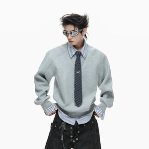 Striped Mock Two-Piece Polo Sweatshirt | Relaxed Fit - main image 1