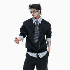 Striped Mock Two-Piece Polo Sweatshirt | Relaxed Fit - main image 2