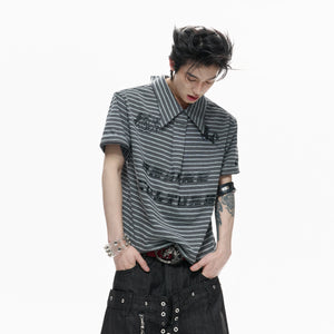 Contrast Stripe Polo Shirt with Horse Badge - main image 1