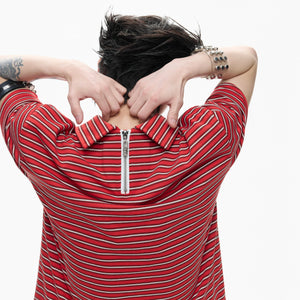 Contrast Stripe Polo Shirt with Horse Badge - main image 2